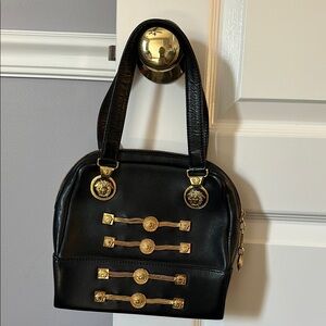 Versace Black and Gold Shoulder Bag